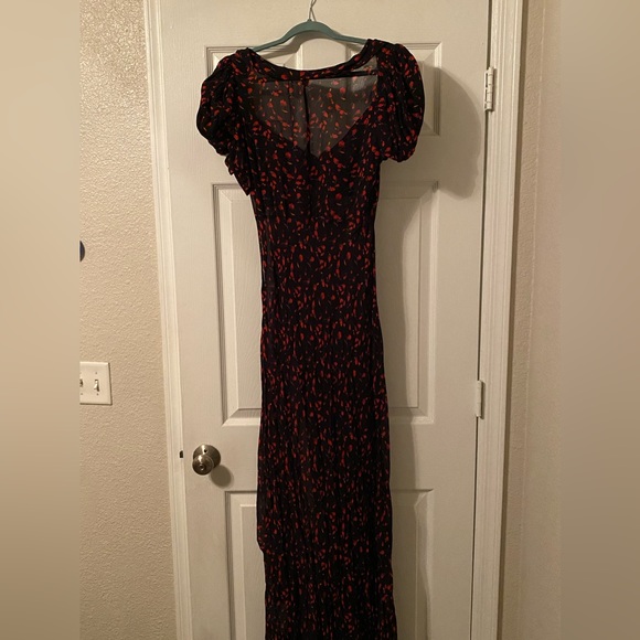 Rat & Boa Red Black Slit Maxi Gown - Picture 3 of 7